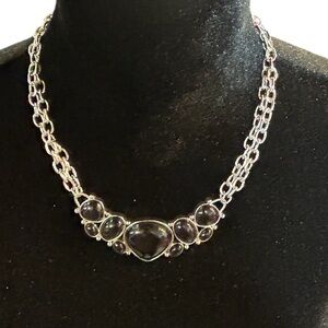 Elegant Silver and Black Necklace